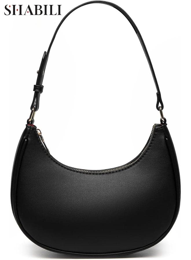 Women Elegant PU Leather Tote Cross Bags Ladies Bag, Ladies Large-Capacity Zipper Closure Shoulder and Satchel Handbag for Casual Work Evening, Versatile Fashion Purse for Daily Travel Use (Black)