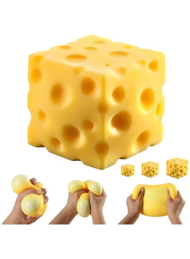 Extra Large Size Cheese Slow Rebound Shapeable Venting Ball Realistic Squeeze For Adult Stress Relief