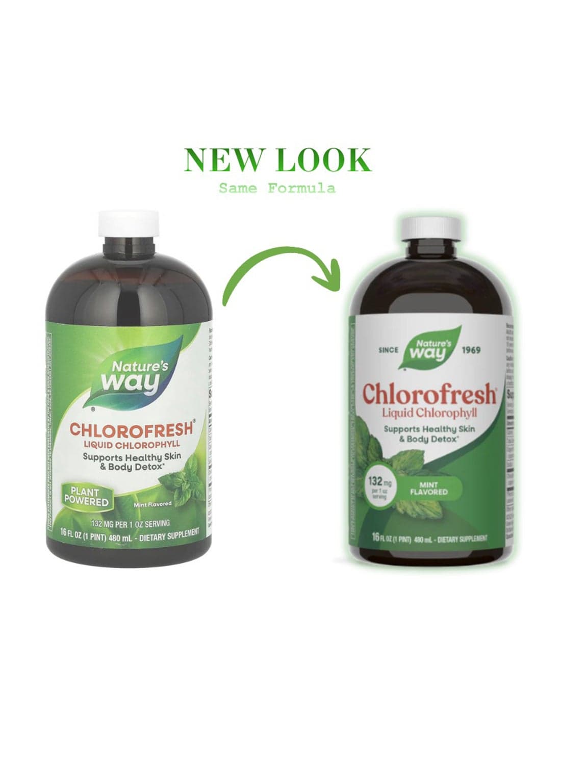 Chlorofresh Liquid Chlorophyll Mint 132 Mg 16 Fl Oz 480 Ml