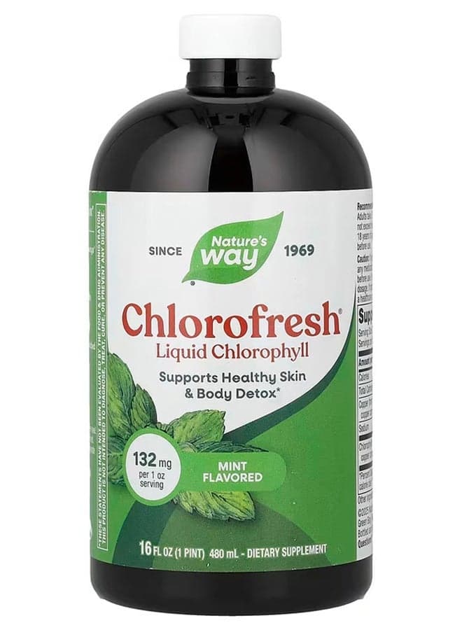 Chlorofresh Liquid Chlorophyll Mint 132 Mg 16 Fl Oz 480 Ml