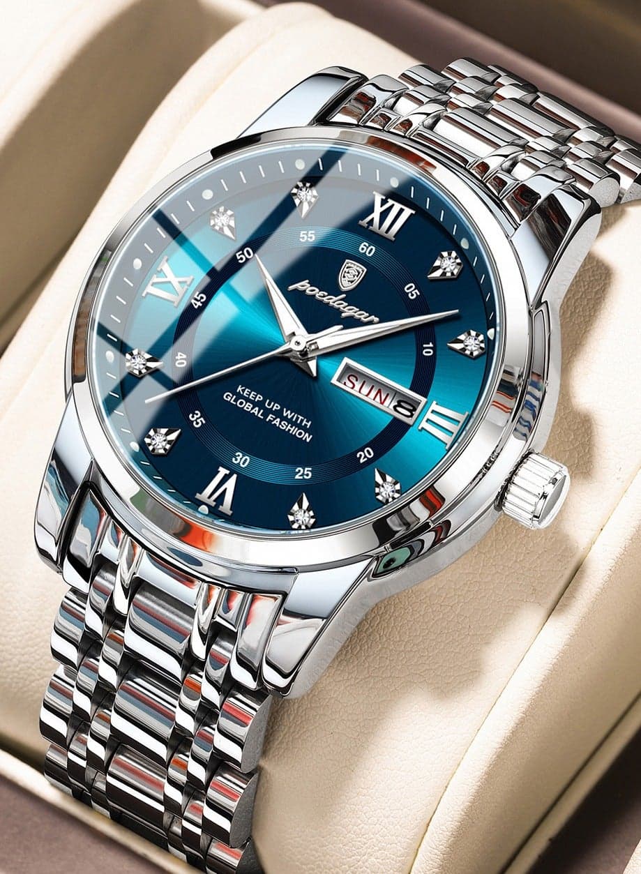 Watches for Men ,Waterproof Luminous Men's Watch Quartz-Case 41mm
