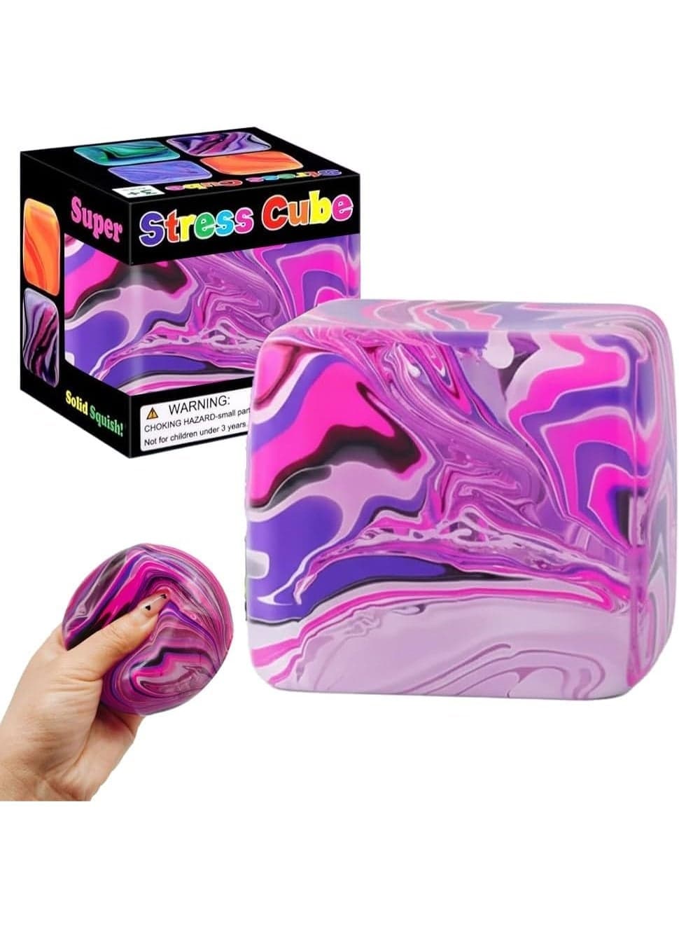 Fidget Cube Squishy Toys , Squeeze Stress Balls for Kids, Adults Squishies Anxiety Relief Maltose Ball, Ice Squishys Sugar Sensory Toy for ADHD Autism, Novel Design Colorful Fidgets Cubes