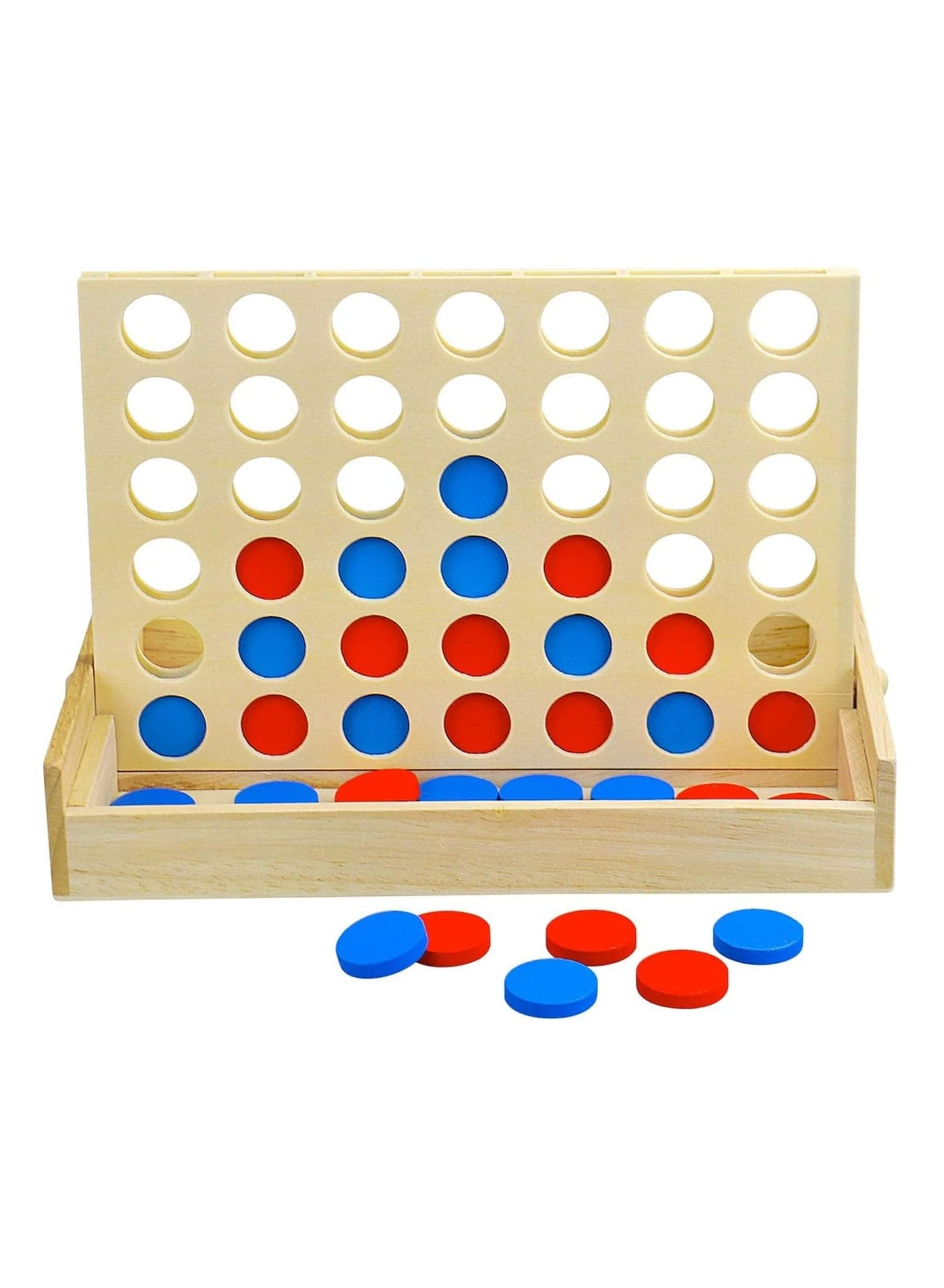 Game of Connect 4 Strategy Game 4 in a Row Wooden Connect Board Game Foldable Line up 4 Game Strategy Toy for Kids Children Adults