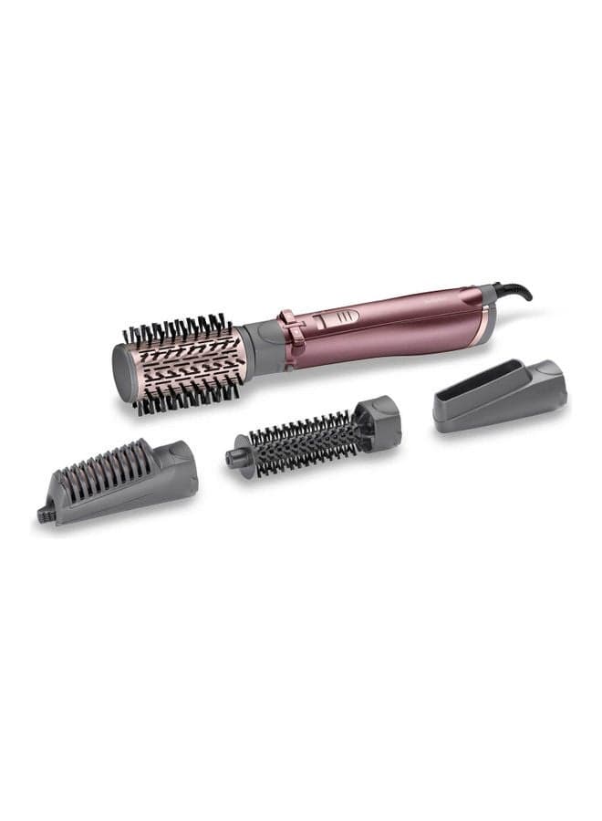 Hair Rotating Brush With Pouch Purple Grey