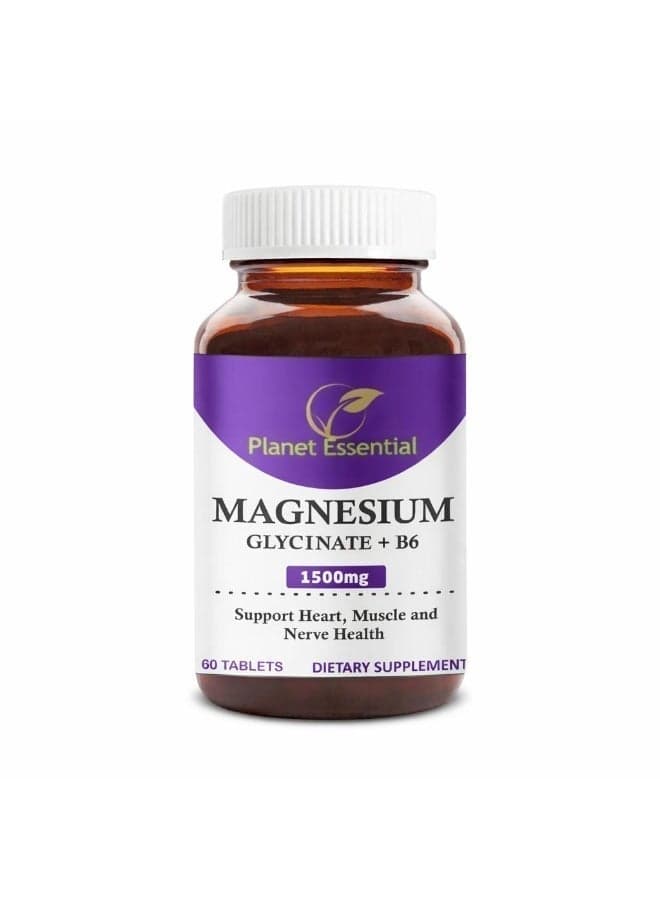 Magnesium Glycinate 1500mg + B6 60 Tablets