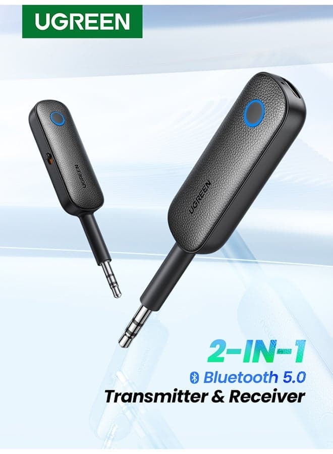 Bluetooth 5.3 Audio Transceiver Wireless Bluetooth Transmitter and Receiver Adapter for Wireless Music Stream with Hand-free Call Black