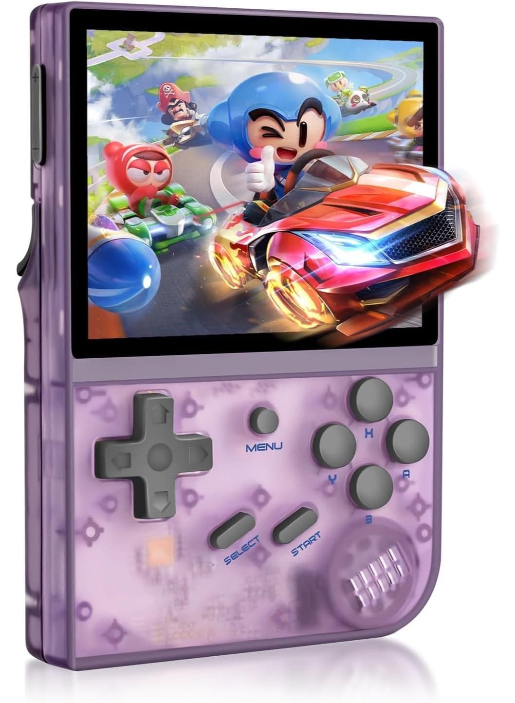 Retro Gaming Console with 3.5" IPS Display – Anbernic RG35XX, Preloaded with 5,474 Classic Games, 64GB Memory Card, HDMI Output, Linux System – Purple Handheld Game Player