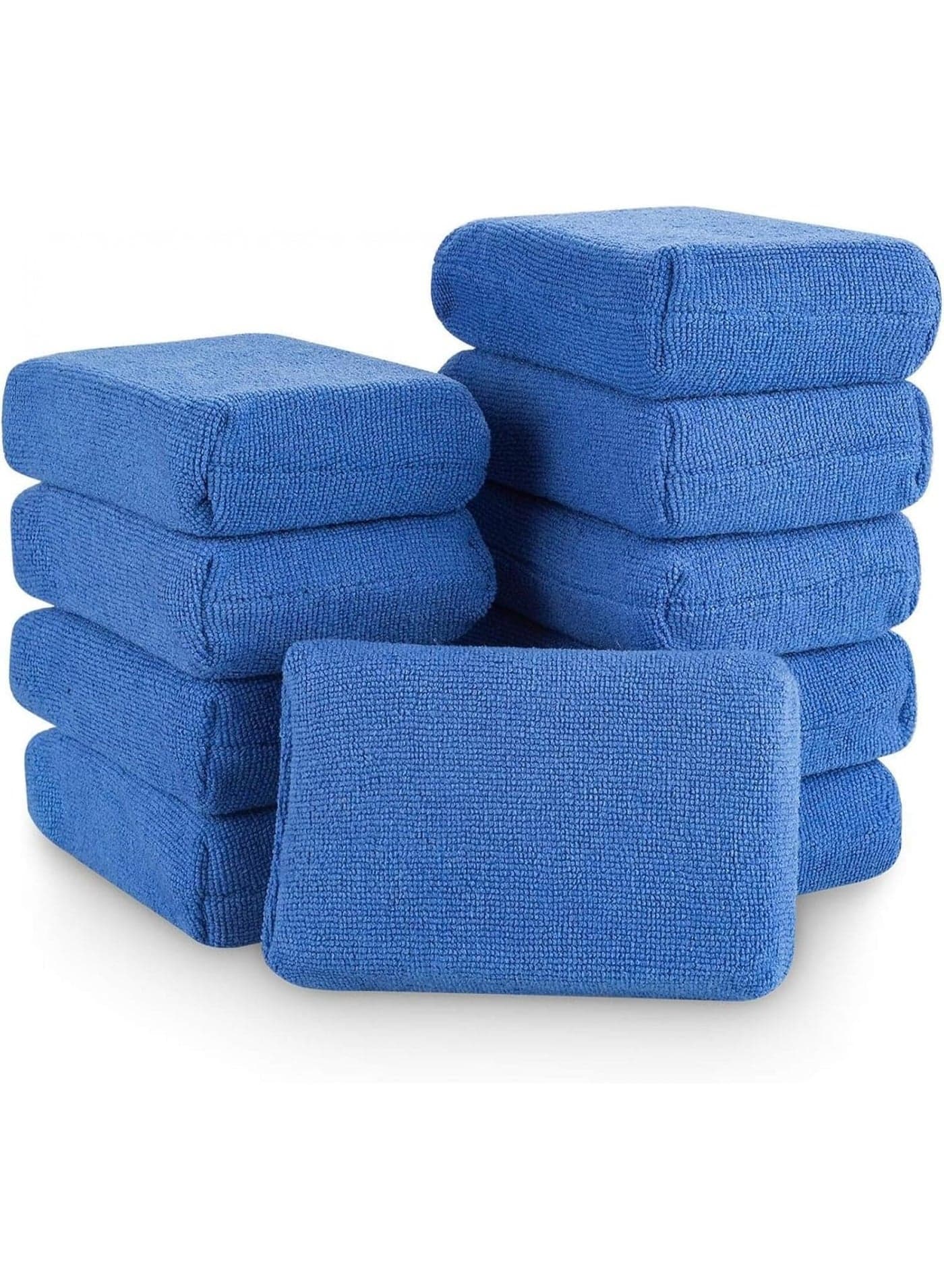 Microfiber Applicator Pad-10 Pack, Car Wash Sponge, Premium Microfiber Sponge and Cleaning Pads, Car Detailing Supplies, Blue