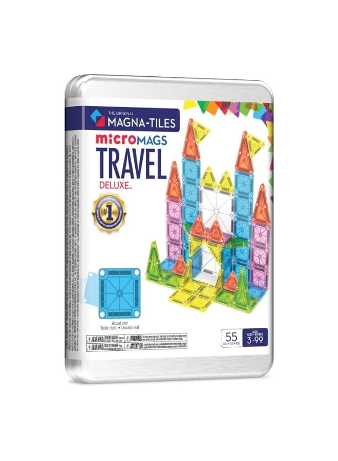 Travel Set Deluxe 55-Piece Magnetic Construction Set, The Original Magnetic Building Brand