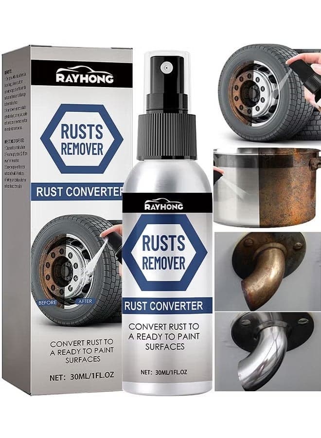 Multifunctional Rusts Remover Spray For Metal And Cars, Effective Anti Rust Conversion Agent, Fast Acting Rust Converter For Iron And Steel, Anti Rust Inhibitor Derusting Spray, 30ML