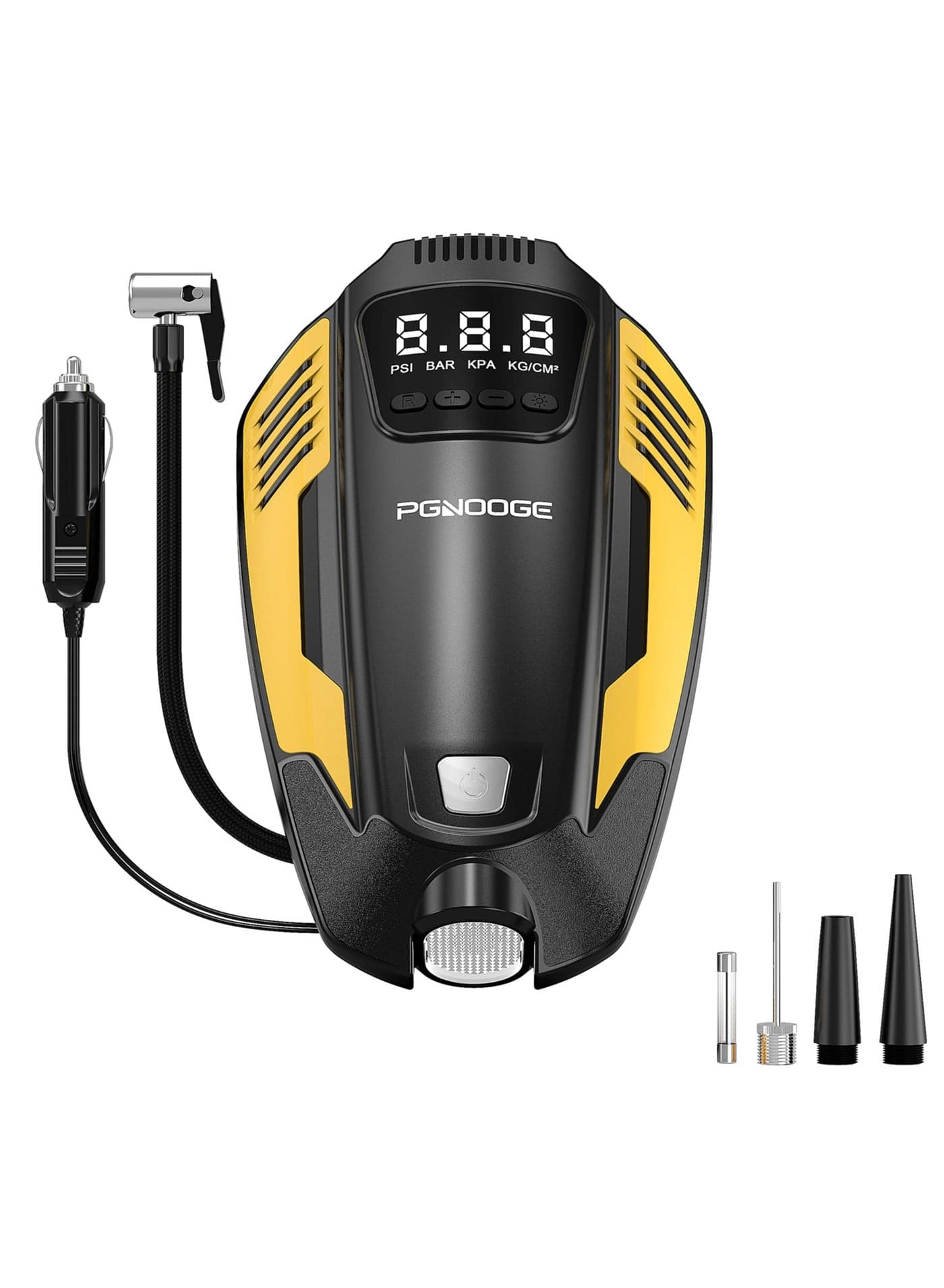 PGNOOGE 150 PSI Tyre Inflator for Car, Car Tire Inflator DC 12V Auto-Off, Tyre Air Compressor for Cars SUV Motorbikes Balls, Tyre Pump with LED Light