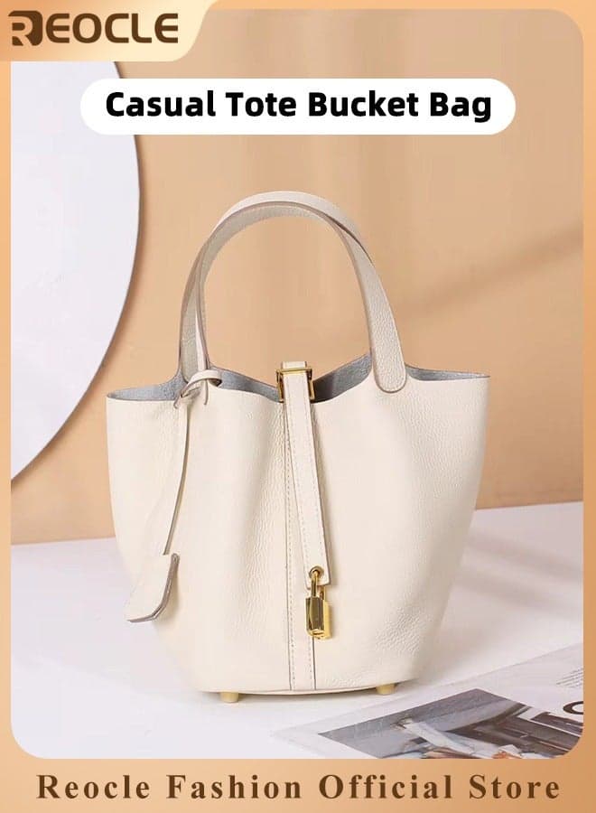 Women's Tote Bag Top Handle Satchel Handbag Daily Casual Soft Handbags Elegant Leather Bag with Stylish Lock Design