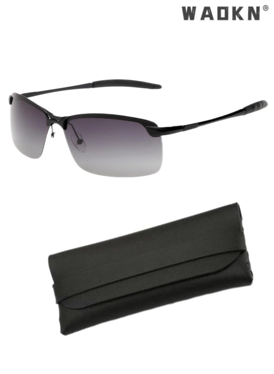 Men's Sports Semi Frame Sunglasses UV400 Protection Sun Glasses with Alloy Frame Fashion Anti-Glare Sun Shades for Running Driving Fishing Baseball Traveling with Gradient Grey Lens