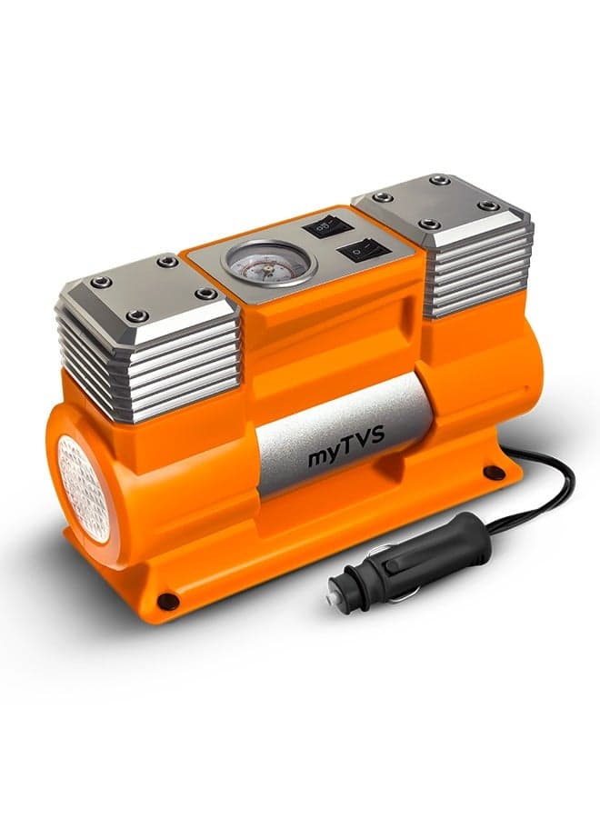 myTVS Heavy Duty Metal Tyre Inflator for Car | 150Psi Double Cylinder Electric Air Pump for SUV (TI-18)