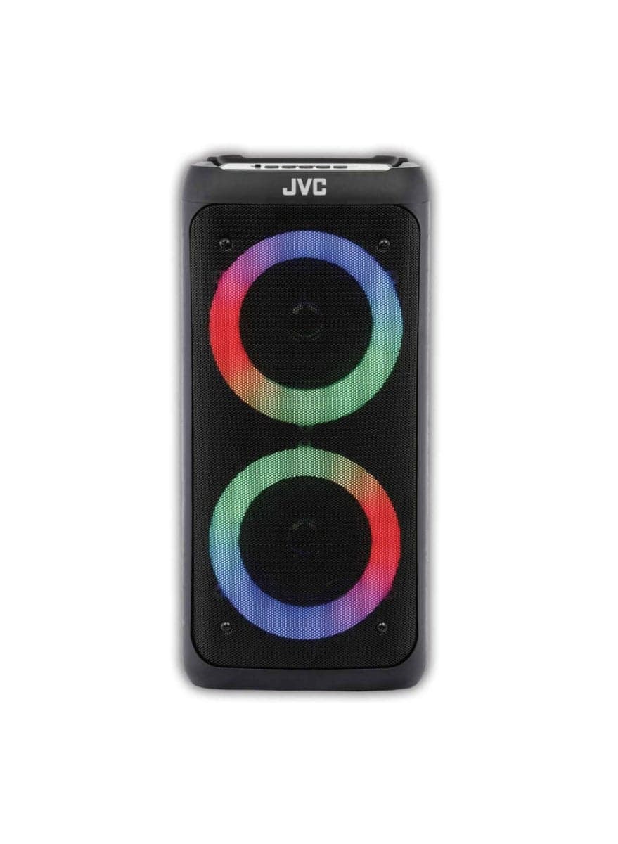 JVC XS-N5510 Portable Bluetooth Party Speaker, 300W PMPO, TWS Stereo Pairing, FM Radio, USB/SD/AUX/Mic Input, Rechargeable Outdoor Speaker- XS-N5510 XS-N5510 black