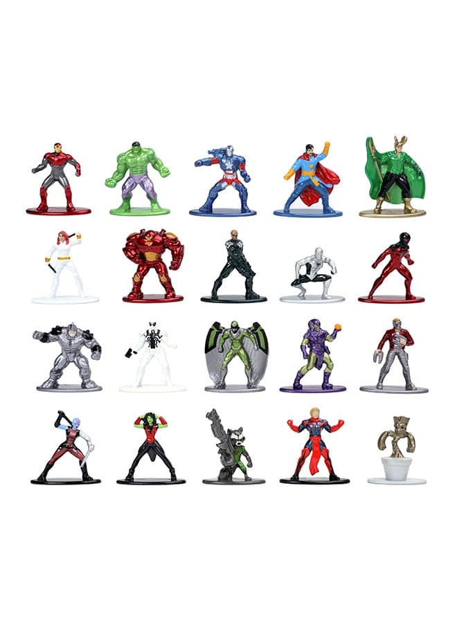 Jada Marvel 20-Pack Nano MetalFigs Wave 5 Die-Cast Mini Figure Set, Officially Licensed Marvel Collectible Figures, 20 Pack, 1.65 Inch Metal Characters, Ages 3+