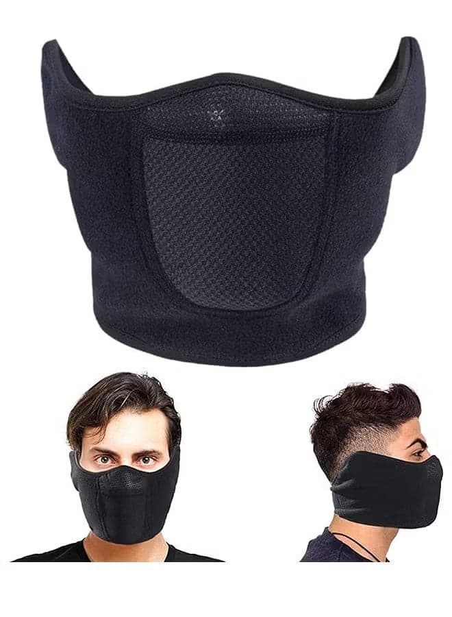 Half Face Mask Windproof Men Women For Skiing Snowboarding Motorcycling Winter Outdoor Sports Highly Breathable, Black
