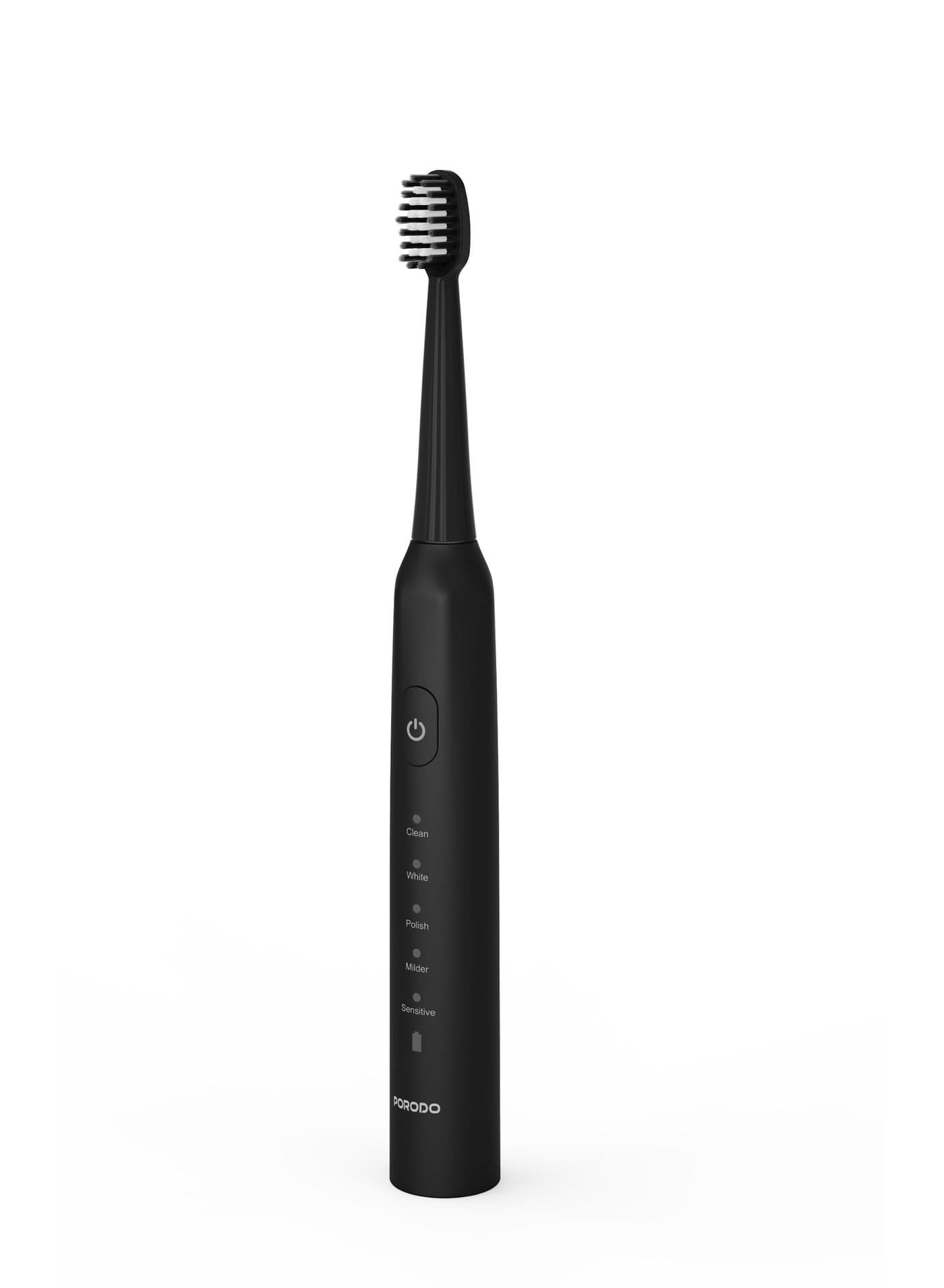 W-Sonic Electric Toothbrush With W-Shaped Brush Head & 5 Modes Toothbrush / 20000 Vibration per Minutes / IPX7 Water Resistant / 50 Days Battery Life / Low Noise Operation - Black