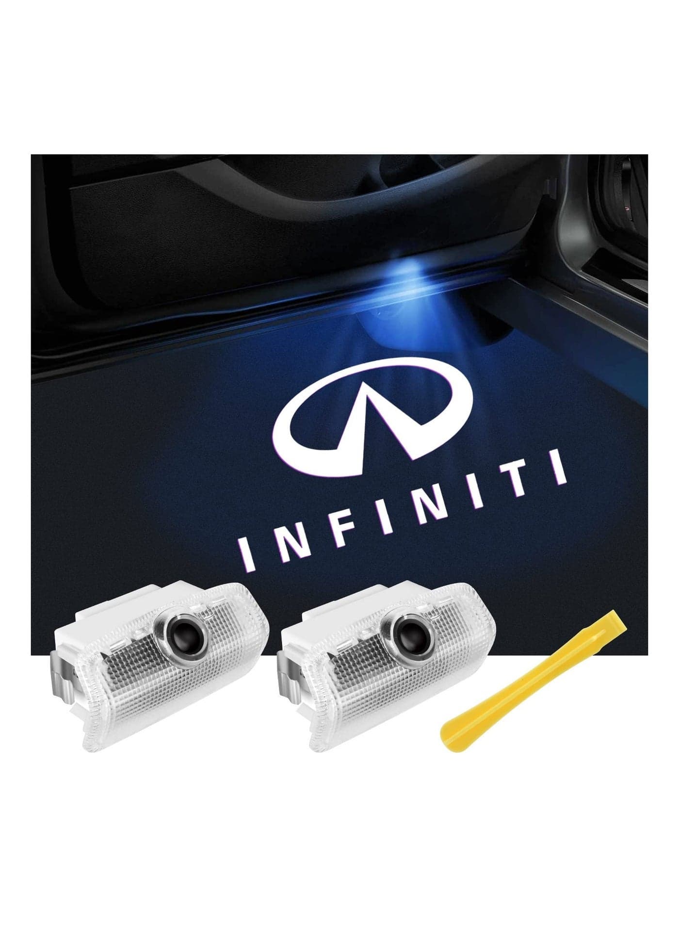 2PCS Car Door LED Logo Light Replacement for Infiniti, 3D Ghost Shadow Puddle Lights Never Fade 3D LED Car Light for Q50 Q60 Q70 G25 G37 QX50/56/60/70/80 M25/35/37/45/56 FX35/37/45/50 EX25/35/37