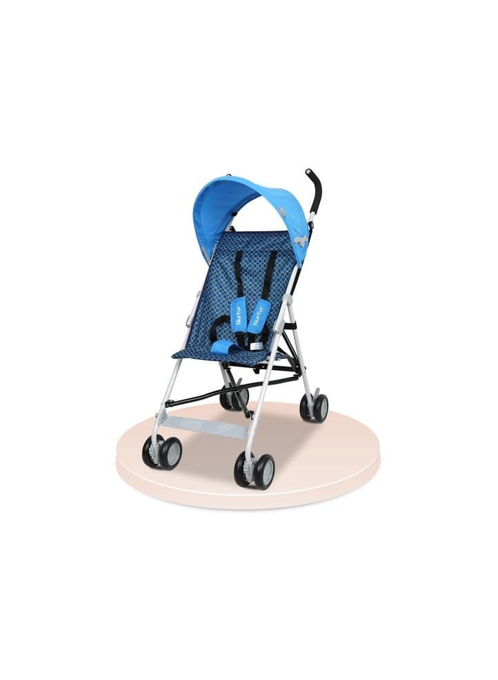 Rex Lightweight Stroller – Compact Fold, Sun Canopy, Shoulder Strap, Airflow Design, Portable Buggy for Toddlers 6-36 Months, Easy Fold, - Blue / Black