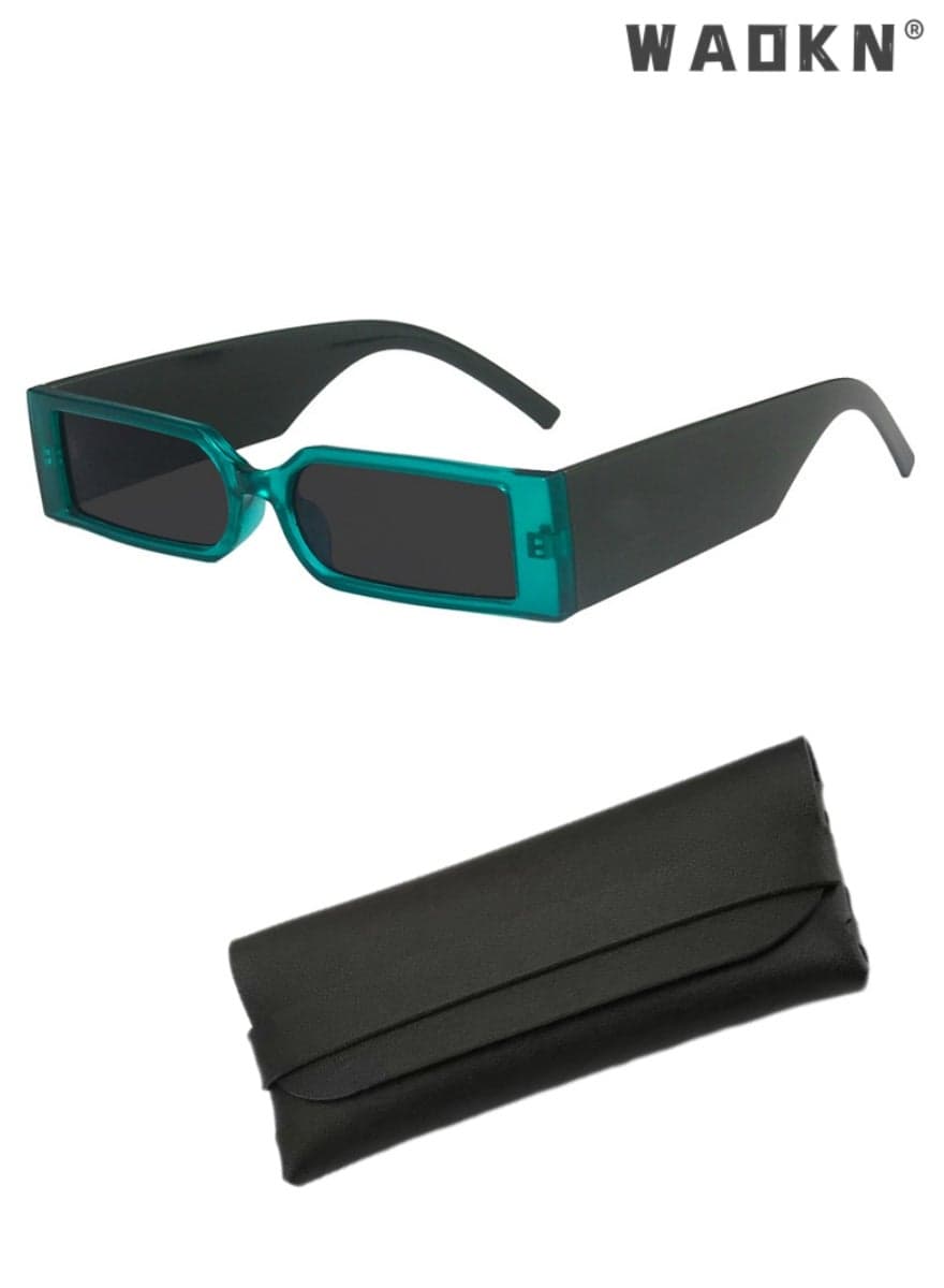 Small Square Sunglasses Protection Glasse, Retro Rectangle Sunglasses Women and Men Vintage, Vintage Driving Glasses 90s Fashion Narrow Square Frame UV400 Protection