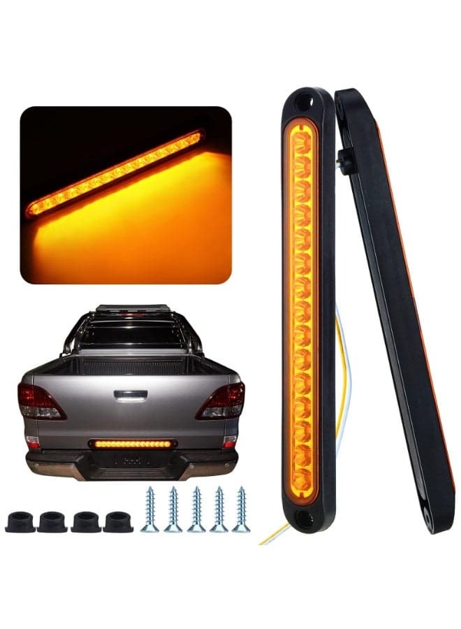 2 Pieces 10 Inch LED Trailer Tail Light Bar Stop Turn Tail Lights Assembly Third Brake Strip 9 to 30-volt Trailer Identification Light for Marine Boats Trucks Pickups (Color : YELLOW)