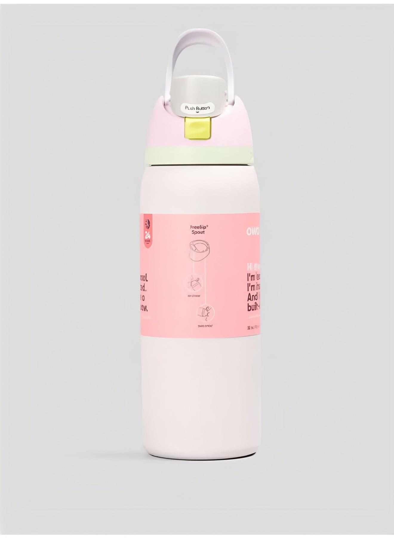 Freesip Insulated Stainless Steel Water Bottle With Straw For Sports And Travel, Bpa-Free, Candy coated 32OZ