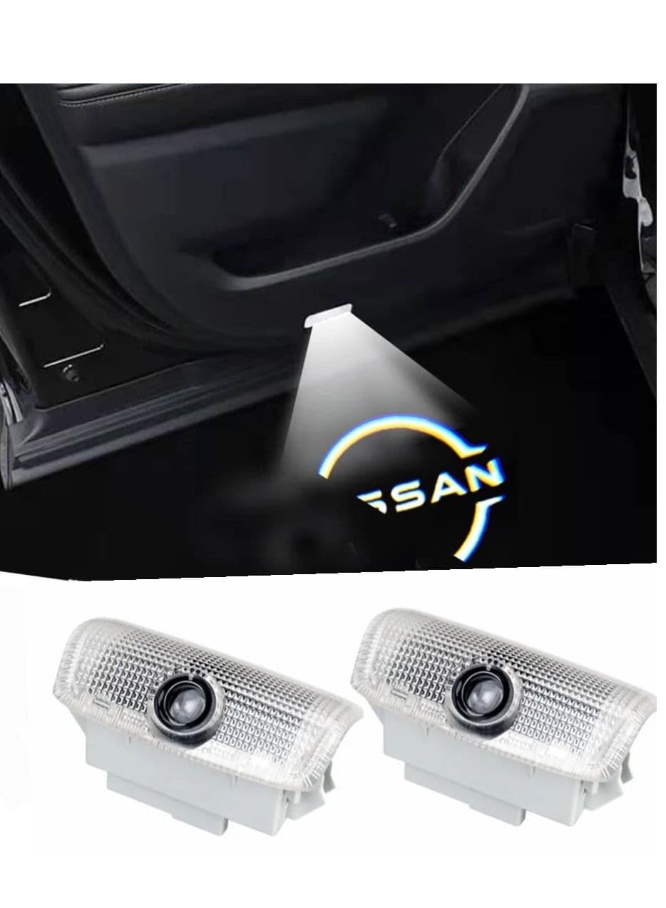 Nissan Patrol Y62 All Models Door Logo Projector Lights | New Nissan Emblem | Ultra-Bright LED Welcome Lights with HD Glass Lens | 2PCS Set