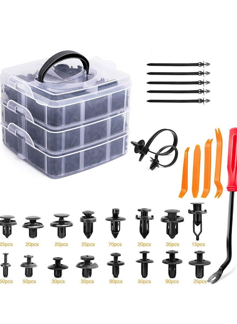 620 Pcs Car Retainer Clips Set Plastic Fasteners Kit Fender Rivets Kits for GM Ford Toyota Honda Acura Chrysler