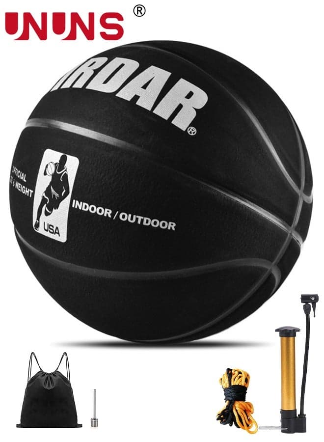 Basketball,Standard Official Size 7/29.5'' Basketball,Composite Leather Street Basketball,Match Training Sports Ball,Indoor Outdoor Game For Kids Youth Adults,With Pump/Ball Needle/Net Bag/Ball Bag