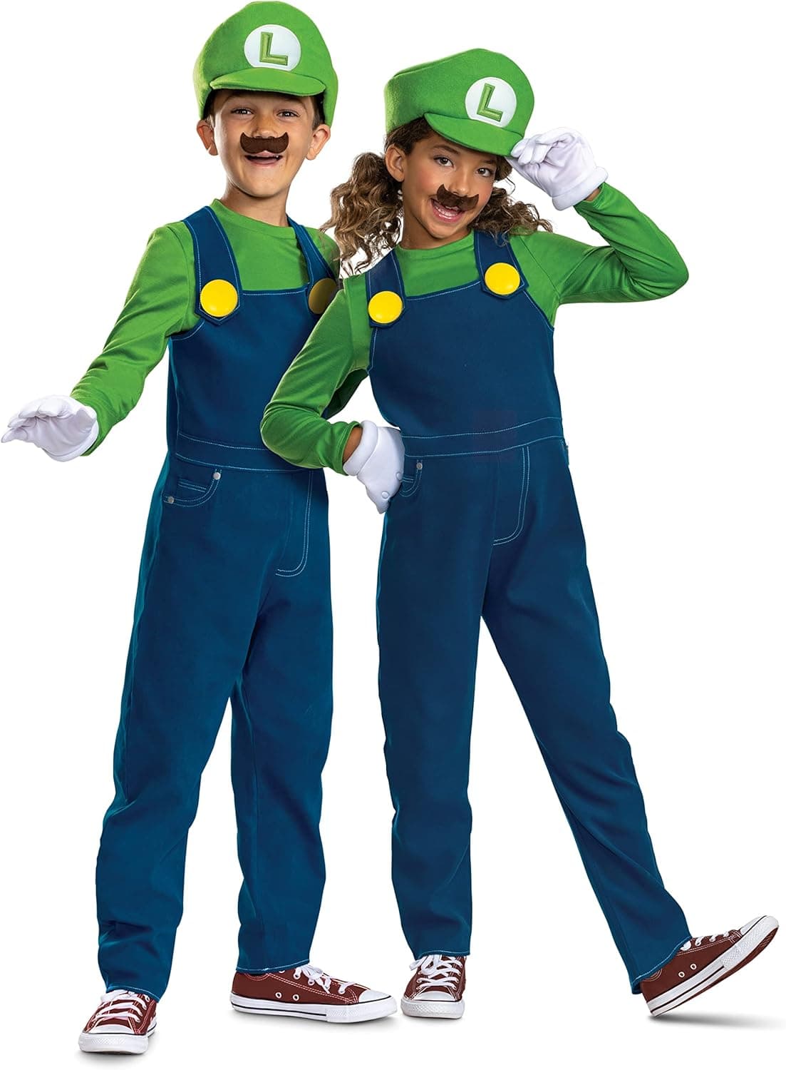 Disguise Luigi Costume for Kids - Official Super Mario Bros Costume and Accessories (Size 7-8)
