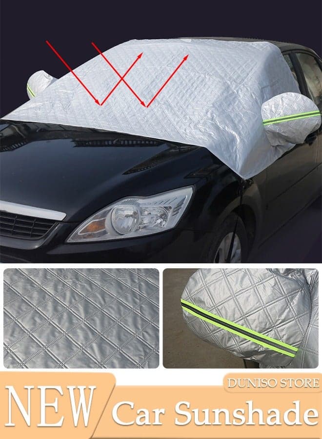 Car Windshield Snow Cover for Ice and Snow for Any Weather Winter Summer Thick Outside Frost Guard Windshield Sunshade Snow Cover with Side Mirror Cover UV Block Accessories