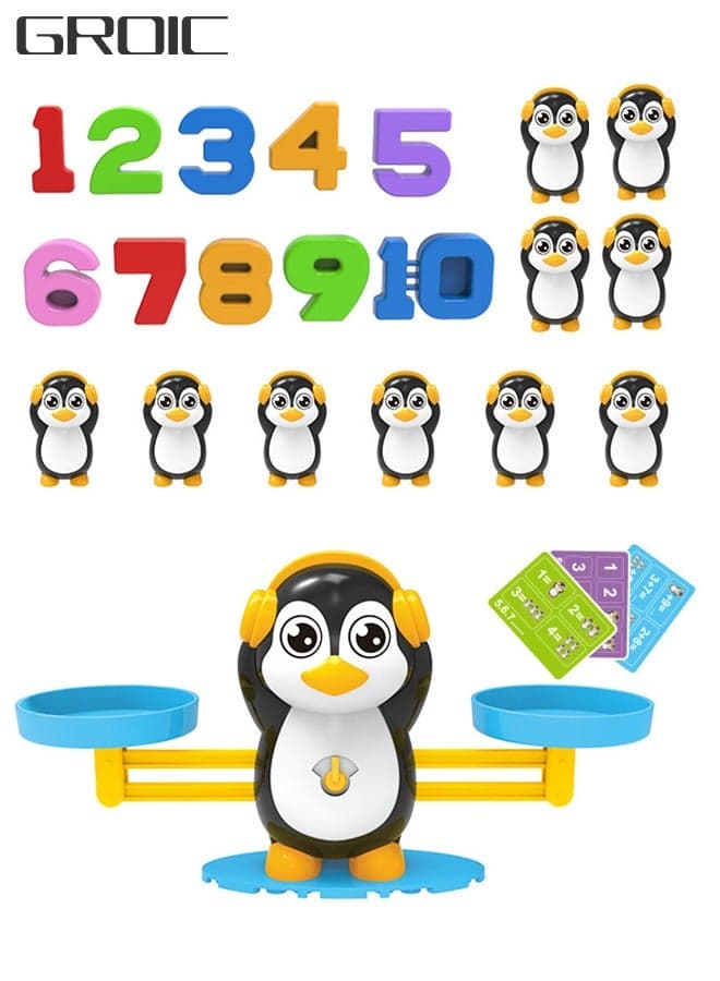 Balance Math Game and Counting Penguin Set for Kids, STEM Math Educational Toys Preschool Activities Early Educational Toys