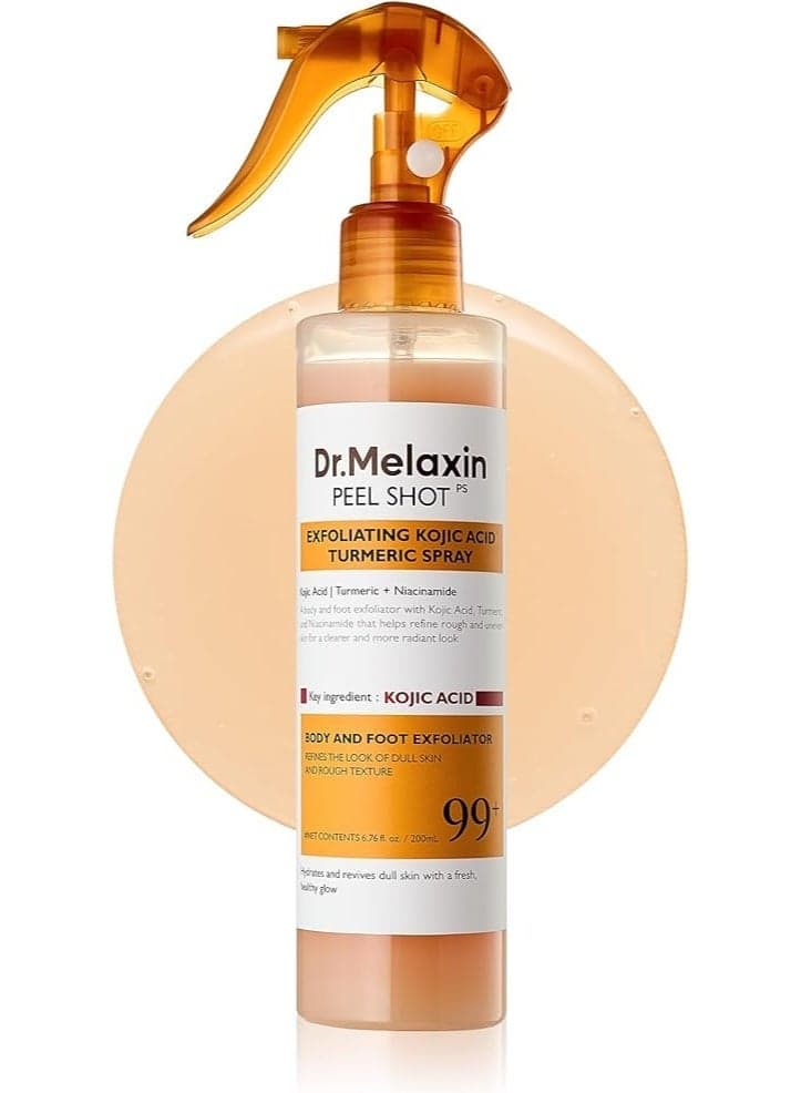 Dr.Melaxin Body Keratin Care Kojic Acid Turmeric Spray Gently Exfoliating Peeling Solution Korean Skincare All Skin Types 200ml