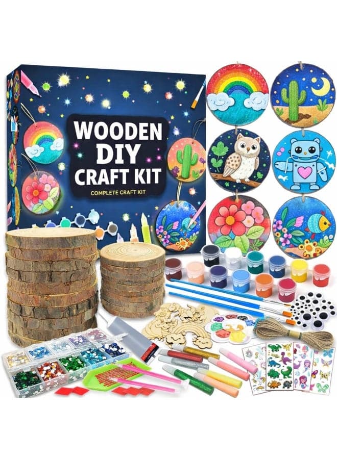 Maanys Glow-in-the-Dark Wooden Painting Kit for Kids (Ages 5–12) – Creative Arts & Crafts Set with Paint Supplies, DIY Craft Toy for Boys & Girls, Ideal Birthday & Party Gift