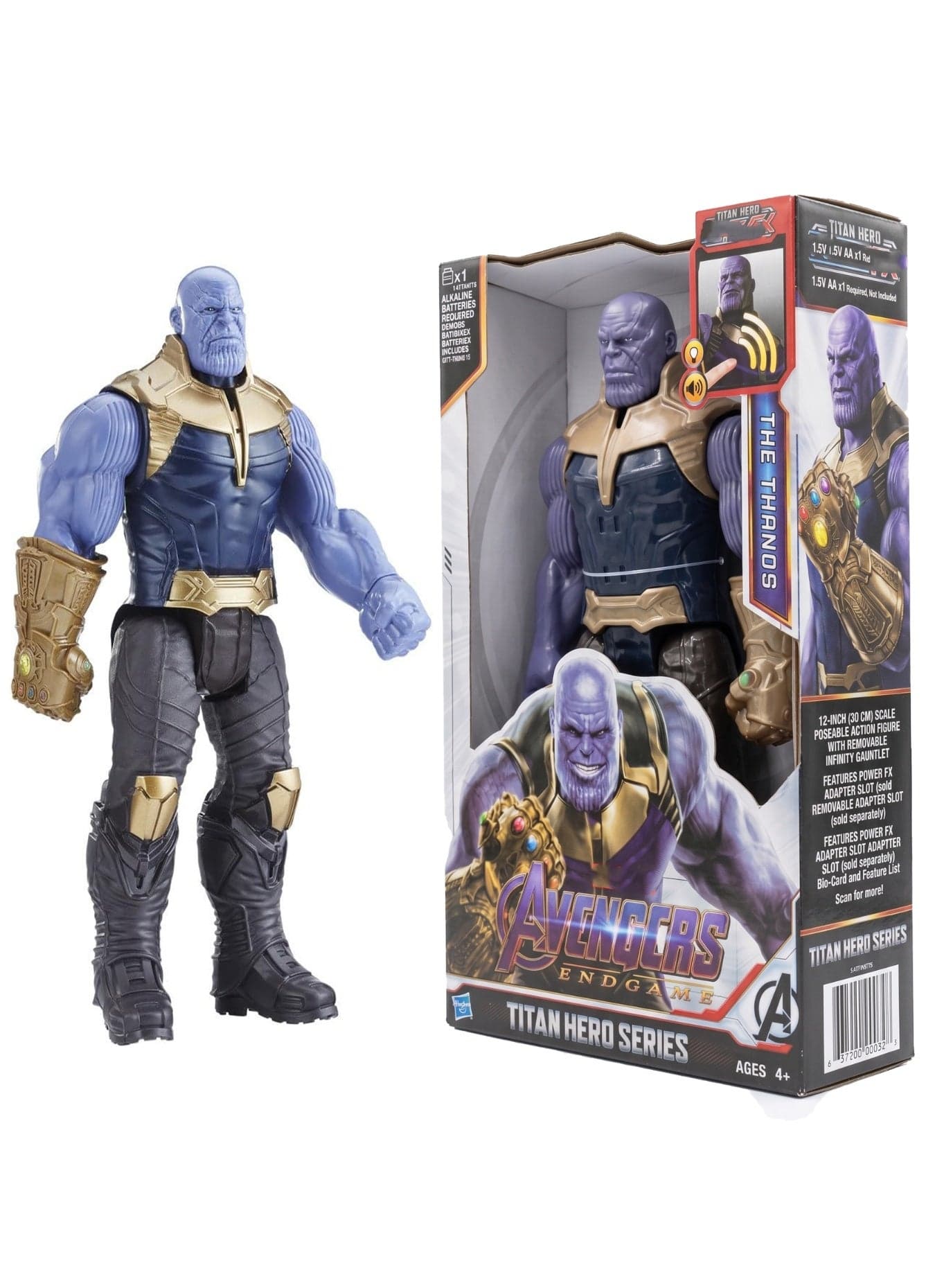 Thanos Action Figure 30cm Marvel Avengers Toy – Titan Hero Series Endgame Titan with Light & Sound | Large Articulated Purple Super Hero Figure with Infinity Gauntlet | Collectible Movie Model for Kids Boys & Girls 3+ | Epic Battle Toy Gift