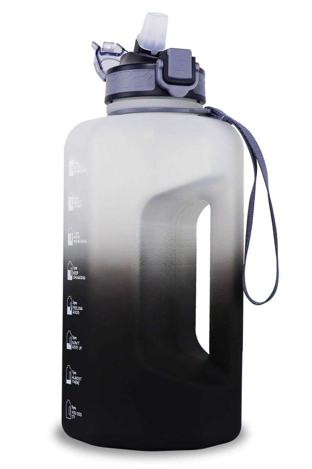 Big Water Bottle 2.2 Litre with Motivational Time Marker Daily Drinks Jug for Gym Fitness