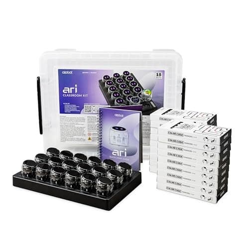 Ozobot Ari Classroom Kit 18 Bots Interactive Learning Robot with Touch Screen ToF Sensor Accelerometer Gyroscope and AI Integration HandsOn STEM Education for Classrooms and Homeschool