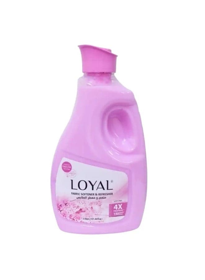 Loyal Soft Pink Fabric Softener & Freshener With 4X Freshness up to 150 Loads- 3Ltr