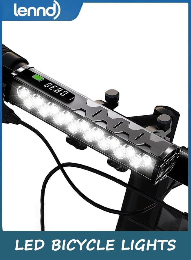4800 Lumen Bike Lights, USB-C Rechargeable Bicycle Light, Super Bright Bike Lights for Night Riding, IP65 Waterproof Bicycle Headlight, for Commuters Adults and Children
