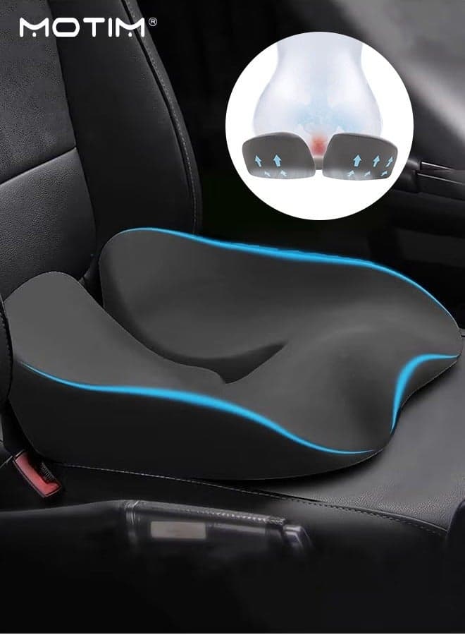 Car Wedge Seat Cushion, Car Memory Foam Seat Cushion Pad, Improve Vision/Posture, Orthopedic Comfort Tailbone Pillow for Car, Truck, Office