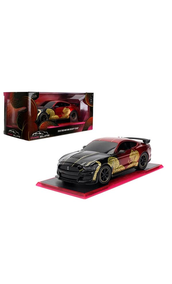 Pink Slips 2020 Ford Mustang GT 500 with Opening Doors, Freewheel Vehicle, Die-Cast Collectible Model Car, 1:24 Scale, Multicolor