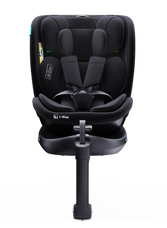 Gyro Pro+ I-Size 360° Rotating Car Seat W/ Leg Support And Isofix For 40-150Cm (Group 0+,1,2,3) 0M To 12Yr - Black