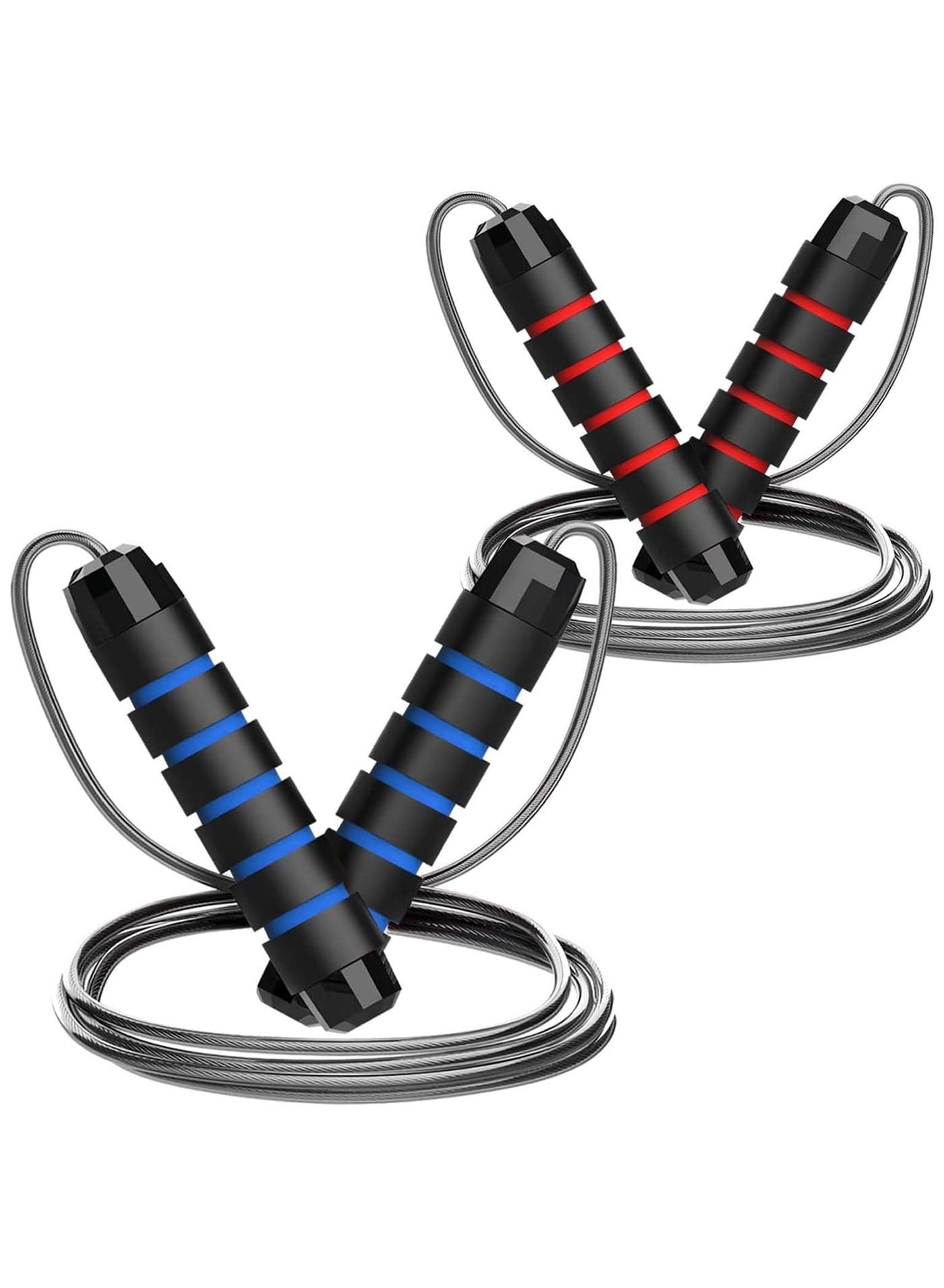 2 Pack Adjustable Speed Jump Rope 300cm, Heavy Weighted Steel Wire Exercise Skipping Jump Rope for Exercise Fitness Skipping Ropes for Fitness Kids,Men,Women