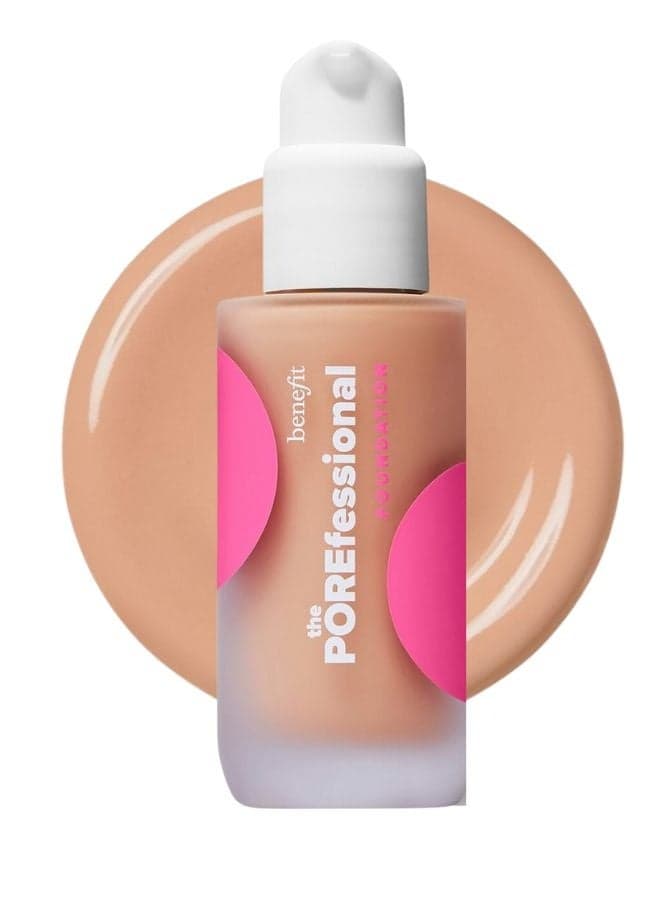 Benefit Cosmetics The POREfessional Smoothing & Blurring Foundation with Niacinamide 30ml – Shade 12N Major – Light-Medium Neutral Peach, Lightweight, Pore-Minimizing, Longwear Foundation