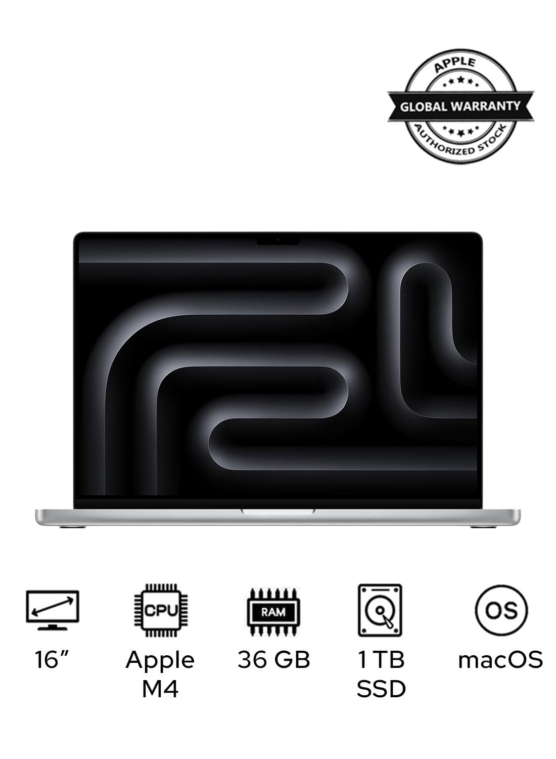 MacBook Pro MX2V3 Liquid XDR Retina 16-Inch Display, M4 Max Chip 14-Core CPU 32-Core GPU Processor/36GB RAM/1TB SSD/macOS(International Version) English Silver