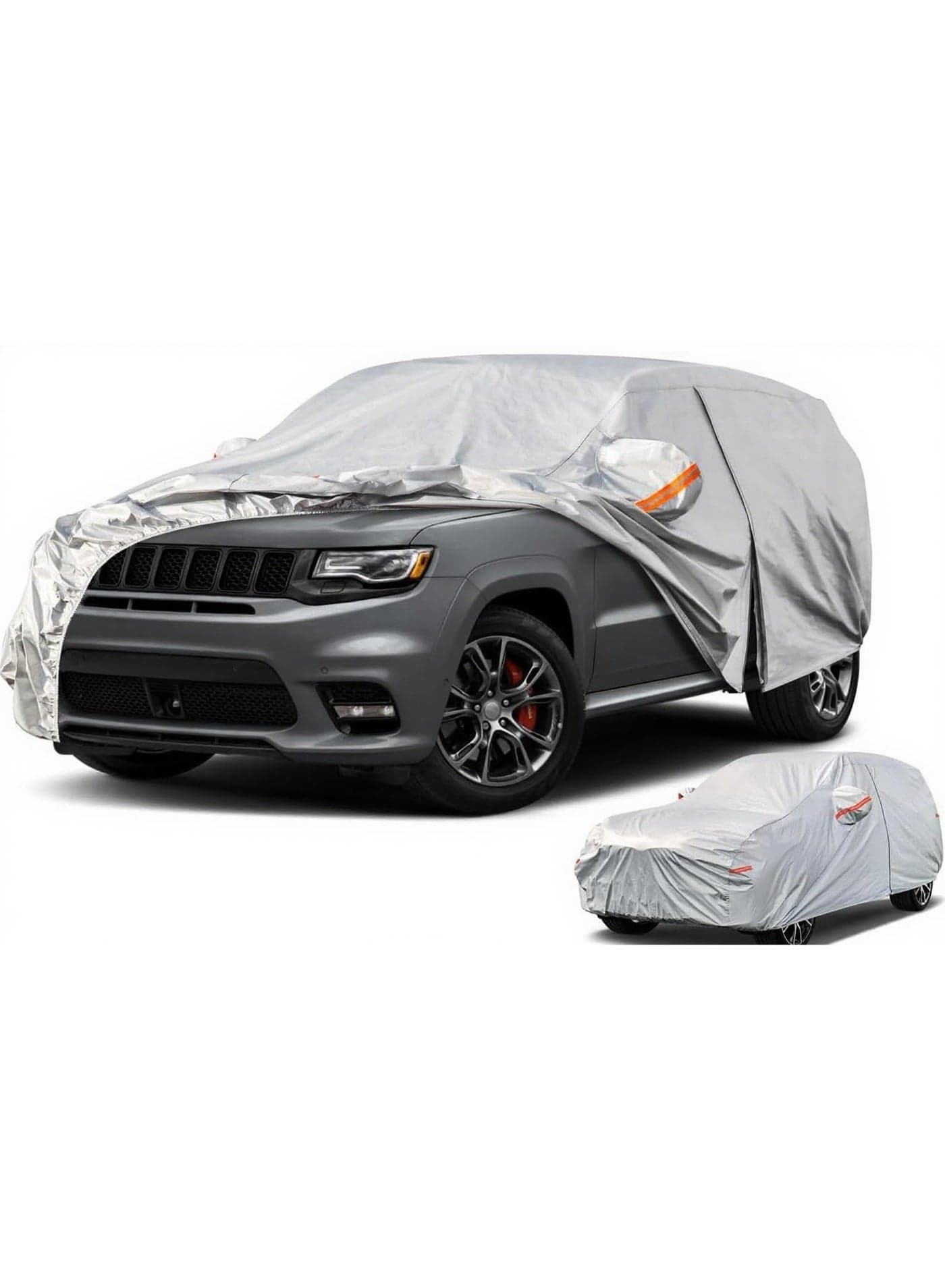 SUV Car Cover Waterproof All Weather for Automobiles, Outdoor Full Size Cover Rain Sun UV Protection with Zipper Cotton, Universal Fit for SUV (191"-200")