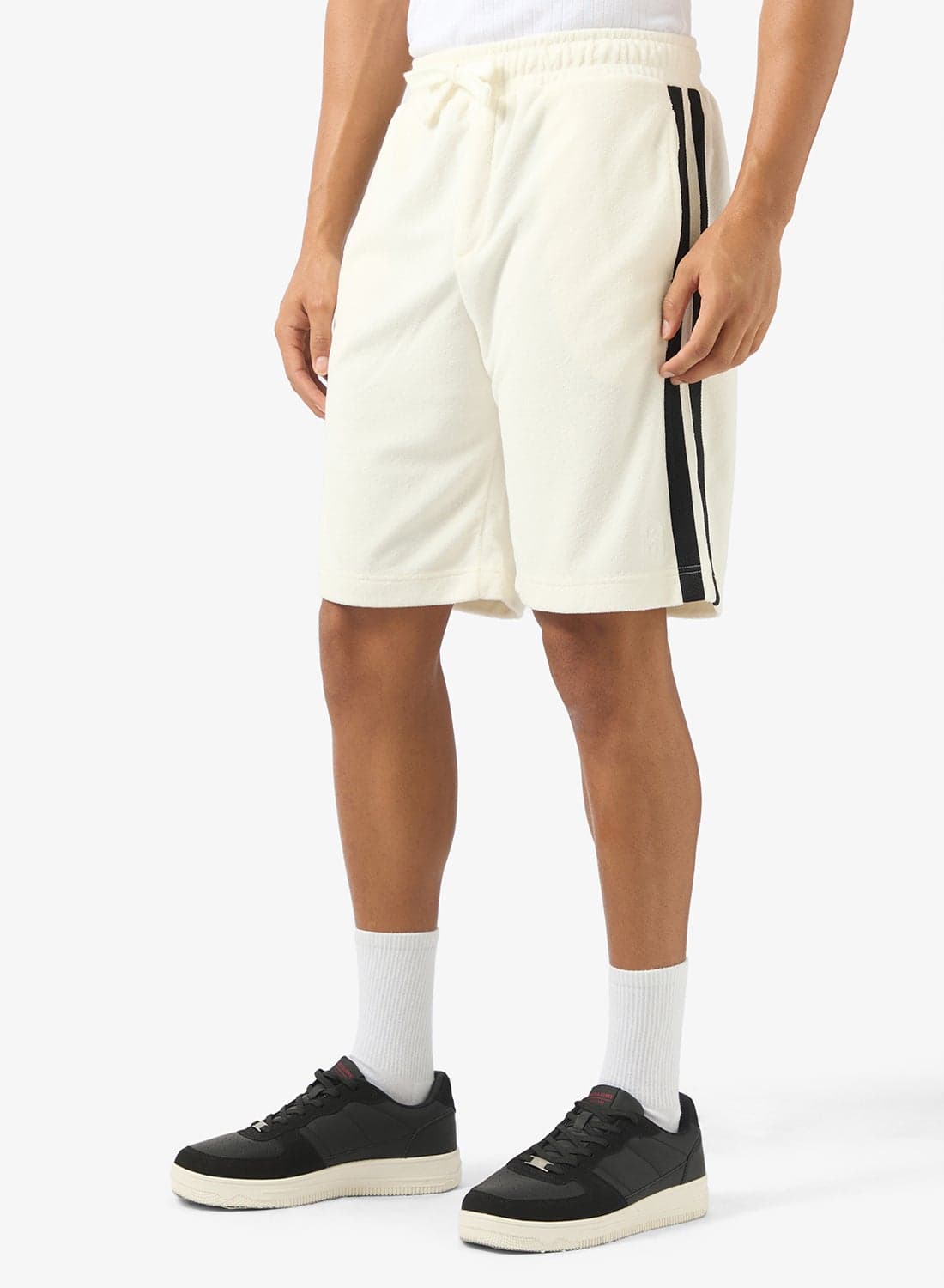 Drawstring Towelling Stripe Sweatshort