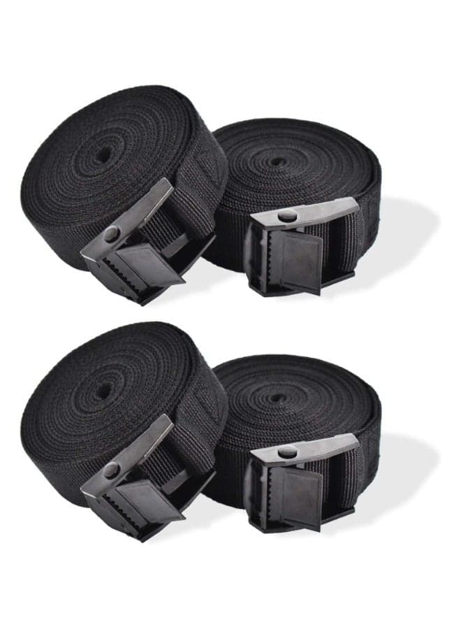 4 Pack Heavy Duty Tie Down Straps with Adjustable Cam Buckle – Lashing Straps for Motorcycle, Cargo, Truck, Trailer & Luggage – Securing Straps for Transport