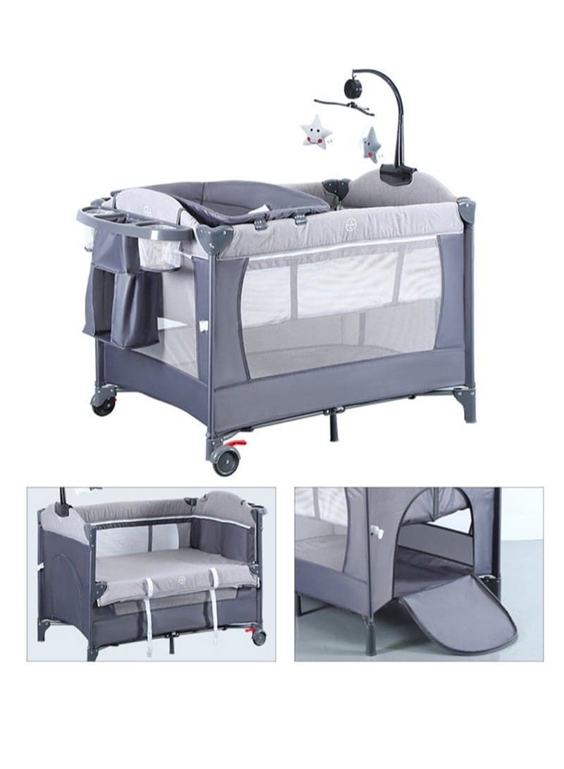 5-in-1 Baby Beside Crib, Foldable And Portable Baby Cots, Comfort Infant Bassinet Bed With Diaper Changing Table